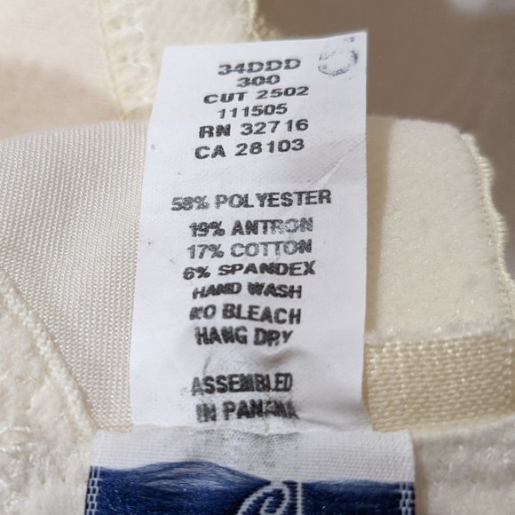 Jeunique 34DDD Ivory Bra 300 Wireless Support Lace Classic Retro Bullet Nursing - Picture 4 of 7